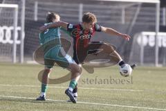 *** A-Junioren Bundesliga  - Saison 2025/26 - FC Ingolstadt 04 - SpVgg Greuther Fürth - Distl Manuel schwarz FCI - Mann Silas grün Fürth  - Foto: Meyer Jürgen