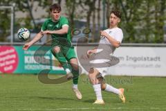 Bezirksliga - Saison 2024/25 - FC Gerolfing - SV Waldeck-München - David Simm (Nr.19 - FC Gerolfing) - Fabian Giudice weiss Waldeck - Foto: Meyer Jürgen