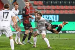 3. Liga; FC Ingolstadt 04 - SC Freiburg II; Sebastian Grönning (11, FCI) Tor Jubel Treffer Flugkopfball Rüdlin Fabian (5 SCF) Fallmann Pascal (17 SCF) Jannik Mause (7, FCI)