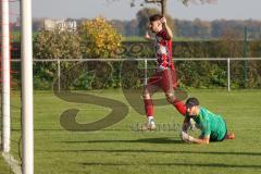 Kreisklasse - Saison 2022/2023 - SV Buxheim - SV Stammham - Der 0:3 Führungstreffer durch Simon Renn rot Stammham - jubel - Karsten Hiesch Torwart Buxheim - Foto: Meyer Jürgen