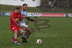 Kreisliga - Saison 2025/26- TSV Kösching - FC Sandersdorf - Mathias Scharlach blau Sandersdorf  - Sebastian Schneeberger rot Kösching - Foto: Meyer Jürgen