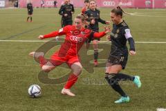 2. Frauen-Bundesliga - Saison 2021/2022 - FC Ingolstadt 04 - FC Bayern München II - Maier Ramona (#18 FCI) - Kappes Jana schwarz München - Foto: Meyer Jürgen