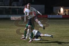 Landesliga - Saison 2024/25 - SV Manching - TSV Wertingen - Ralf Schröder (Nr.21 - SV Manching)- Christoph Müller weiss Wertingen - Foto: Meyer Jürgen
