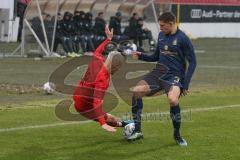 Bayernliga Süd - Saison 2021/2022 - FC Ingolstadt 04 II - TSV 1860 München II - Rausch Thomas (#18 FCI) - Gresler Maxim blau #3 München - Foto: Meyer Jürgen