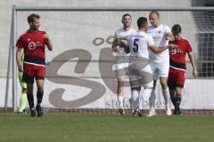 Kreisklasse- Saison 2023/2024 - MTV Ingolstadt - TSV Pförring - Der 1:0 Führungstreffer durch Drazen Lovric weiss MTV - jubel - Frank Elstner Torwart Pförring - Foto: Meyer Jürgen