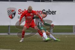 Bayernliga Süd - Saison 2022/2023 - FC Ingolstadt 04 - SV Schalding Heining - Thomas Rausch (Nr.18 - FCI II) - Rossdorfer Jonas #18 grün Schalding - Foto: Meyer Jürgen