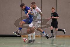 Hallenturnier Ingolstadt Nord - Saison 2024/25 - SV Pulling - SV Oberstimm - Jonas Weidinger blau Oberstimm  - Luka Badrov grau Pulling  - Foto: Meyer Jürgen