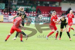 2. Frauen-Bundesliga - Saison 2021/2022 - FC Ingolstadt 04 - SV Meppen - Fritz Anna-Lena (#19 FCI) - Haim Vanessa (#13 FCI) - Becker Bianca schwarz #5 Meppen - Jaron Isabella #24 Meppen - Foto: Meyer Jürgen