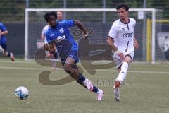 Freundschaftsspiel - Saison 2024/25 - FC Ingolstadt 04 II - TSV Rain/Lech  - Davide Sekulovic (Nr.7 - FCI U21) - Sodji Marc blau Rain/Lech - Foto: Meyer Jürgen