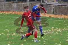 Kreisliga - Saison 2025/26- TSV Kösching - SV Zuchering - Valentin Hafner blau Kösching - Lukas Schmidtner rot Zuchering - Foto: Meyer Jürgen