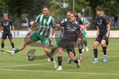 Landesliga - Saison 2025/26 - SV Manching - FC Memmingen II - Fabian  Neumayer (Nr.9 - SV Manching) - Freisinger Laurenz schwarz Memmingen  - Foto: Meyer Jürgen