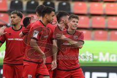 3. Liga; FC Ingolstadt 04 - Erzgebirge Aue; Tor Jubel Treffer Gustav Christensen (24, FCI) Fredrik Carlsen (8, FCI) Yann Sturm (7, FCI) Linus Rosenlöcher (19, FCI)