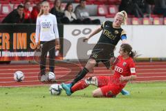 2. Frauen-Bundesliga - Saison 2021/2022 - FC Ingolstadt 04 - SV Meppen - Zeller Maria (#25 FCI) - Schulte Sarah #16 Meppen - Foto: Meyer Jürgen