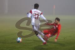 B - Junioren - Bayernliga - U17 - FC Ingolstadt 04 - 1. FC Nürnberg II -  Okpodu David weiss Nürnberg - Mulaj Ibrahim rot FC Ingolstadt - Foto: Meyer Jürgen