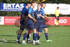 Kreisliga - Saison 2022/2023 - Türk.SV Ingolstadt - SV Menning - Der 1:1 Ausgleichstreffer per Elfmeter durch Fabian Neumayer blau Menning - jubel - Foto: Meyer Jürgen