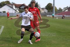 Bayernliga Nord - Saison 2023/2024 - FC Ingolstadt 04 - FC Coburg -Jeroen Krupa  (Nr.9 - FCI U21) - Ricardo König weiss Coburg - - Foto: Meyer Jürgen