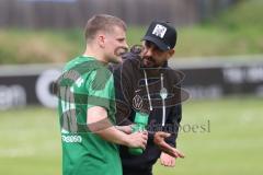 Landesliga - Saison 2024/25 - SV Manching - FC Kempten - Trainer Serkan Demir (SV Manching) - Sebastian Graßl (Nr.10 - SV Manching) - Foto: Meyer Jürgen