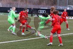 2. Frauen-Bundesliga - Saison 2021/2022 - FC Ingolstadt 04 - VFL Wolfsburg II - Maier Ramona (#18 FCI) - Fritz Anna-Lena (#19 FCI) - Gholami Hasti Wolfsburg grün - Foto: Meyer Jürgen