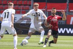 3. Liga; FC Ingolstadt 04 - SV Elversberg; Woltemade Nick (27 SVE) Visar Musliu (16, FCI) Dürholtz Luca (11 SVE)