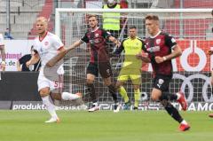 2.BL; FC Ingolstadt 04 - 1. FC Nürnberg - mitte Nils Roeseler (13, FCI) und Torwart Fabijan Buntic (24, FCI) klären