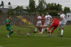 Bayernliga Süd - Saison 2021/2022 - FC Ingolstadt 04 II -  - Trslic Luca (#24 FCI) mit einem Kopfball - Daniel Witchek Torwart Landsberg - Foto: Meyer Jürgen