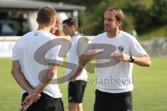 Toto Pokal - Saison 2022/2023 - SV Schalding-Heining - FC Ingolstadt 04 - Platzbegehung - Cheftrainer Rüdiger Rehm (FCI) - Rico Preissinger (Nr.6 - FCI) - Foto: Meyer Jürgen