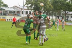 BZL - Bezirksliga Oberbayern Nord - Saison 2021/22 - SV Manching - SV Dornach - Kurz Thomas #6 grün Manching beim Kopfball - Abasse Malik grau Dornbach - Foto: Jürgen Meyer