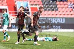 3. Liga; FC Ingolstadt 04 - VfB Lübeck; Tor Jubel Treffer Sebastian Grönning (11, FCI) Moritz Seiffert (23, FCI)