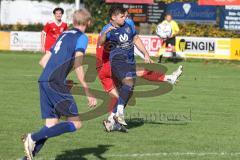 Kreisliga - Saison 2022/2023 - Türk.SV Ingolstadt - SV Menning - Maximilian Lex blau Menning - Ibrahim Sahin rot Türk SV - Foto: Meyer Jürgen