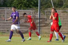 Bayernliga Süd - Saison 2021/2022 - FC Ingolstadt 04 II - Schwaben Augsburg - Meikis Fabio (#19 FCI) enttäuscht nach vergebener Torchance - Foto: Meyer Jürgen