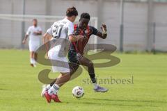 *** Bayernliga Nord - Saison 2025/26 - FC Ingolstadt 04 II - ATSV Erlangen - Jason Osei Tutu (Nr.11 - FC Ingolstadt II) - Lukas Kuschka weiss Erlangen - Foto: Meyer Jürgen