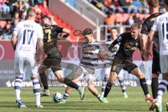 3. Liga; FC Ingolstadt 04 - MSV Duisburg; Benjamin Kanuric (8, FCI) Jonas Michelbrink (16 MSV) Jannik Mause (7, FCI) Marvin Knoll (17 MSV)