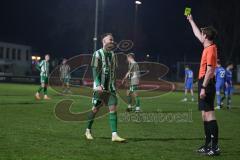 Landesliga - Saison 2025/26 - SV Manching - FV Illertissen II - Gelbe Karte für Maximilian Eberwein (Nr.4 - SV Manching) - XXXXX - Foto: Meyer Jürgen