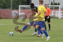 Bayernliga Nord - Saison 2024/25 - Freundschaftsspiel - FC Ingolstadt 04 II - FC Pipinsried - Jason Osei Tutu (Nr.11 - FCI U21) - Mario Götzendörfer gelb Pipinsried  - Foto: Meyer Jürgen