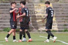 Bayernliga Nord - Saison 2024/25 - FC Ingolstadt 04 II - Würzburger FV 04 - - jubel - Davide Sekulovic (Nr.7 - FCI U21) schiesst zum 1:0 Führungstreffer ein- Foto: Meyer Jürgen