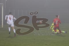 B - Junioren - Bayernliga - U17 - FC Ingolstadt 04 - 1. FC Nürnberg II - Marbach Luis Torwart Nürnberg - Berk Baran rot mit einer Torchance -  Foto: Meyer Jürgen