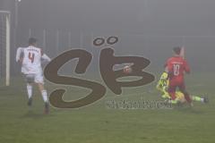 B - Junioren - Bayernliga - U17 - FC Ingolstadt 04 - 1. FC Nürnberg II - Marbach Luis Torwart Nürnberg - Berk Baran rot mit einer Torchance -  Foto: Meyer Jürgen