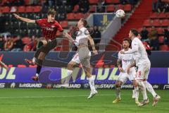 3. Liga; FC Ingolstadt 04 - FSV Zwickau; Kopfballduell, Calvin Brackelmann (17, FCI) König Ronny (15 FSV) Frick Davy (19 FSV) Kusic Filip (36 FSV)