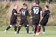 Kreisklasse - Saison 2023/2024 -SV Zuchering - SV Oberstimm - Der 0:1 Führungstreffer durch Jonas Weidinger schwarz Oberstimm - jubel - Foto: Meyer Jürgen