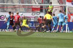 3.Liga - Saison 2022/2023 - FC Ingolstadt 04 -  SV Wehen Wiesbaden - Der 2:2 Ausgleichstreffer - Torwart Marius Funk (Nr.1 - FCI) - traurige Gesichter - Jubel - Foto: Meyer Jürgen