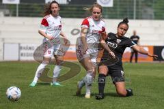 2. Fußball-Liga - Frauen - Saison 2022/2023 - FC Ingolstadt 04 - 1. FC Nürnberg - Samantha Stiglmair (Nr.27 - FCI Frauen) - Bogenschütz Kerstin weiss Nürnberg - Foto: Meyer Jürgen