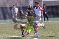 U17 DFB-Nachwuchsliga - Saison 2024/25 - FC Ingolstadt 04 - TSG Hoffenheim - Timo Hengmith weiss FCI - Tom Fiederer gelb Hoffenheim - Foto: Meyer Jürgen