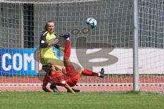 DFB - Pokal Frauen 1. Runde - Saison 2023/2024 - FC Ingolstadt 04 - FC Carl Zeiss Jena - Torwart Anna-Lena  Daum (Nr.22 - FCI Frauen) - Samantha Stiglmeier (Nr.12 - FCI Frauen) rettet auf der Linie - Foto: Meyer Jürgen