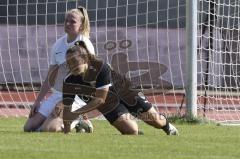 2. Fußball-Liga - Frauen - Saison 2023/2024 - FC Ingolstadt 04 - SV Meppen - Der 1:0 Führungstreffer durch Reininger Pija (Nr.21 - FCI Frauen) - jubel - Schulte Sarah weiss Meppen -Sieger Laura Torwart Meppen -  - Foto: Meyer Jürgen