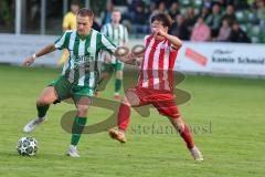 Landesliga - Saison 2025/26 - SV Manching - TSV Dachau  - Fabian  Neumayer (Nr.9 - SV Manching) - Nikolaus Grotz rot Dachau - Foto: Meyer Jürgen