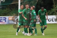 Bezirksliga - Saison 2024/25 - Freundschaftsspiel - SV Manching - TSV Gaimersheim -  Der 2:0 Führungstreffer durch - Pedro Da Silva Wiedl (Nr.18 - SV Manching) - XXXXX - jubel - Foto: Meyer Jürgen