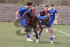 Bayernliga Nord - Saison 2024/25 - FC Ingolstadt 04 II - Würzburger FV 04 - Jason Osei Tutu (Nr.11 - FCI U21) - Gobbo Fabio blau Würzburg - Foto: Meyer Jürgen
