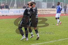 Kreisliga - Saison 2022/2023 - DJK Ingolstadt - Türk.SV Ingolstadt - Ibrahim Sahin schwarz Türk SV mit dem 0:1 Führungstreffer - jubel - Melih Soysal schwarz #52 Türk SV -  - Foto: Meyer Jürgen