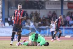 Toto-Pokal; FV Illertissen - FC Ingolstadt 04; Torchance verpasst Pascal Testroet (37, FCI) Torwart Ponath Markus (1 FVI)