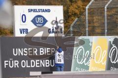 3. Liga; VfB Oldenburg - FC Ingolstadt 04; Tor Jubel Treffer Marcel Costly (22, FCI) 0:3 Anzeigetafel analog